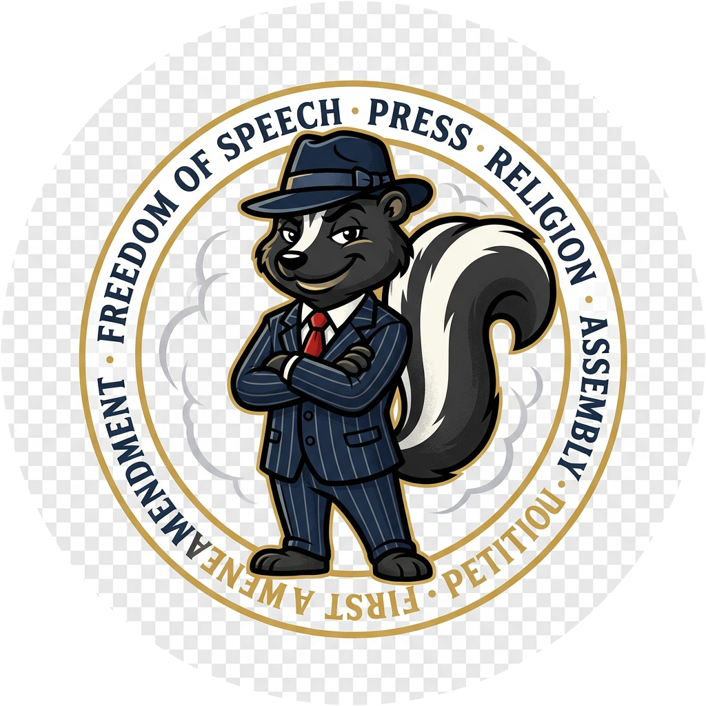 I Am The Law Skunk mascot